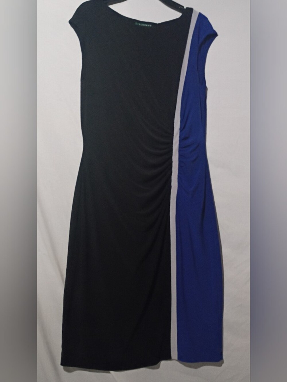 Lauren Ralph Lauren Black and Royal Blue Sleeveless Maxi Dress